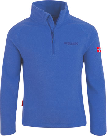 Trollkids Half-Zip Fleece-Pullover KIDS RONDANE medium blue/light blue 160-106