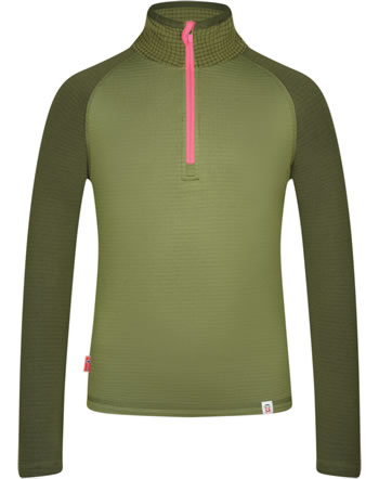 Trollkids Half-Zip Waffelfleece-Pullover KIDS RAULAND olive/magenta
