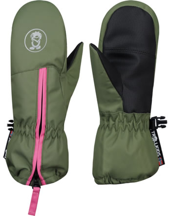 Trollkids Handschuhe Fäustlinge KIDS TROLL MITTEN dusky olive/magenta