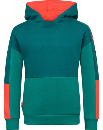 Trollkids Hoodie 'Kids Rondane' aus 100 % Baumwolle - Midnight Petrol/Dark Cyan/Chili Red