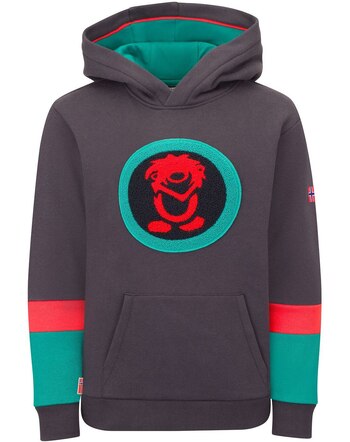 Trollkids Hoodie 'Troll' aus 100 % Baumwolle - Black/Dark Cyan/Chili Red
