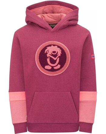 Trollkids Hoodie 'Troll' aus 100 % Baumwolle - Deep Ruby/Frozen Berry/Pink Salmon
