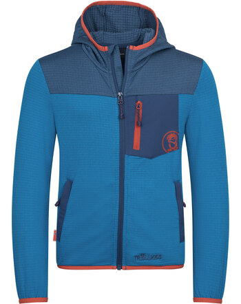 Trollkids Kapuzen-Fleecejacke 'Holmedal' - Summernight Blue/Mystic Blue