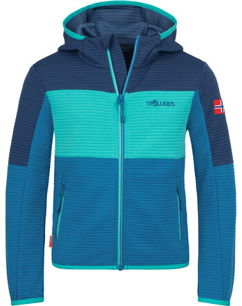 Trollkids Fleecejacke 'Sogndal Jacket XT' mit Kapuze - Summernight Blue/Mystic Blue