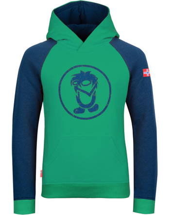 Trollkids Kapuzen-Sweatshirt KIDS STAVANGER SWEATER pepper green/navy