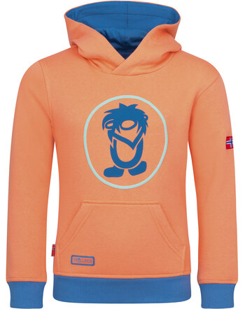 Trollkids Kapuzenpullover 'Troll Sweater' aus einer Baumwollmischung - Coral Haze/Cornflower