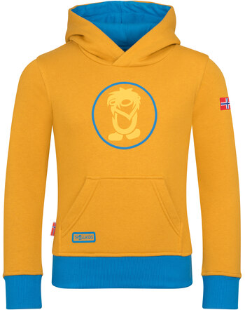 Trollkids Kapuzenpullover 'Troll Sweater' aus einer Baumwollmischung - Mustard/Dynamic Blue