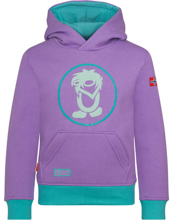 Trollkids Kapuzenpullover 'Troll Sweater' aus einer Baumwollmischung - Violet Sorbet/Aquamarin