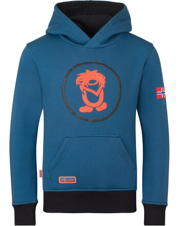 Trollkids Kapuzenpullover TROLL SWEATER - Nordic Blue/Black/Flame Orange