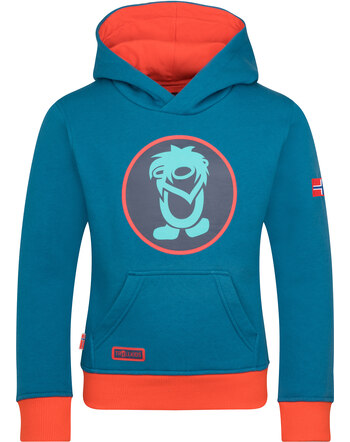 Trollkids Kapuzenpullover 'Troll Sweater' aus einer Baumwollmischung - Summernight Blue/Red Clay