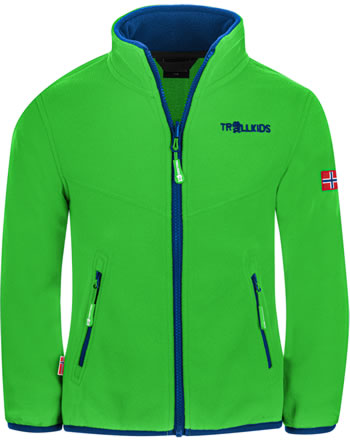 Trollkids Kids Fleece Jacket Zip-In OPPDAL XT bright green/blue