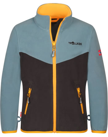 Trollkids Kids Fleece Jacket Zip-In OPPDAL XT steel blue/black/mango