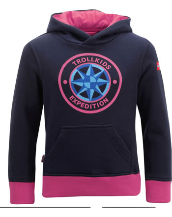 Trollkids Kids Kapuzen Sweater Sweatpullover OSLO navy/magenta