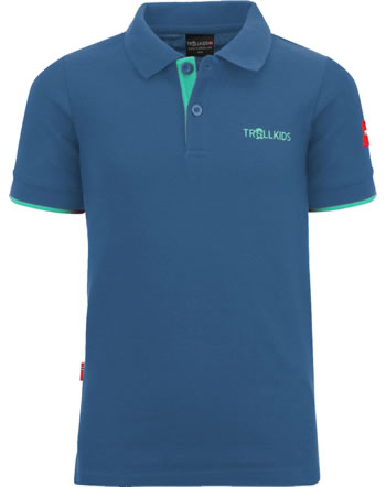 Trollkids Kids Polo-Shirt Kurzarm BERGEN POLO XT m. blue/d.mint
