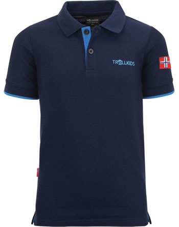 Trollkids Kids Polo-Shirt Kurzarm BERGEN POLO XT navy/light blue