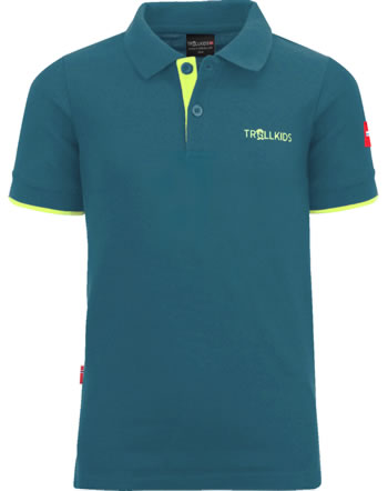 Trollkids Kids Polo-Shirt short sleeve BERGEN POLO XT petrol/lime