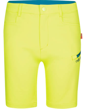 Trollkids Kids Shorts Softshell HAUGESUND lime/petrol