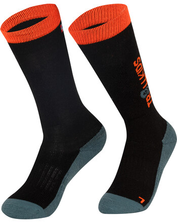 Trollkids Ski-Socken 2-er Pack - Black/Stormy Blue/Flame Orange