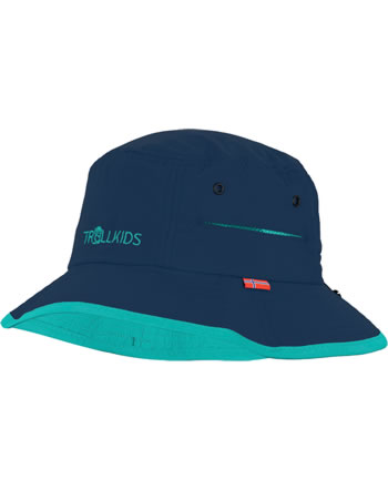 Trollkids Kids Summer Hat TROLLFJORD UPF 50+ mystic blue/lake blue