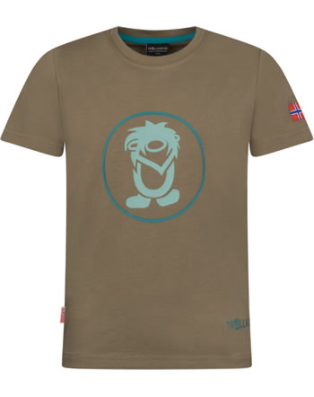 Trollkids Kids T-Shirt short sleeve TROLL T mocca brown/turquoise