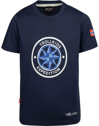 Trollkids Kids T-Shirt short sleeve WINDROSE T navy/cloudy grey 807-147