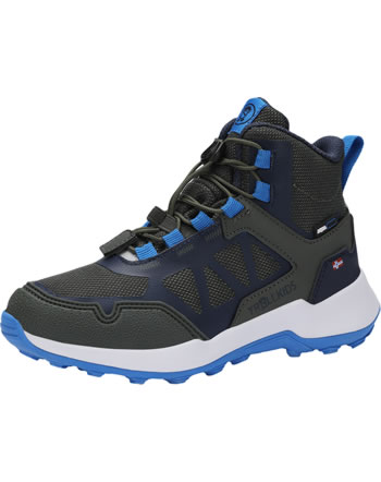 Trollkids Kids Hiking Shoes OPPLAND HIKER ivy/electric blue/navy