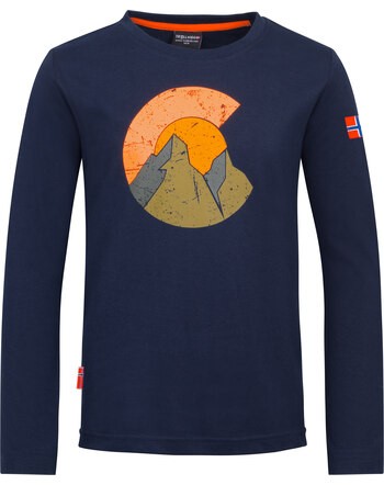 Trollkids Langarmshirt 'Kids Halsafjord'' aus 100 % Bio-Baumwolle - Navy