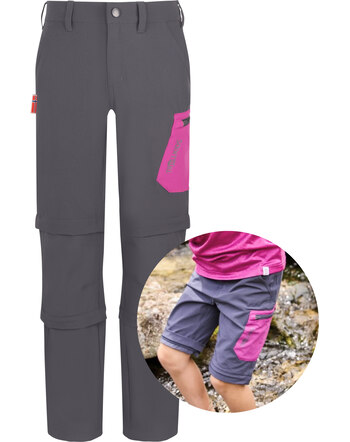Trollkids Outdoor-Hose 'Preikestolen Double Zip-Off' - Graphite/Fresh Berry