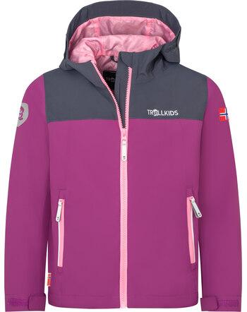 Trollkids Outdoor-/Regenjacke 'Telemark' mit 6000 mm Wassersäule - Fresh Berry/Graphite