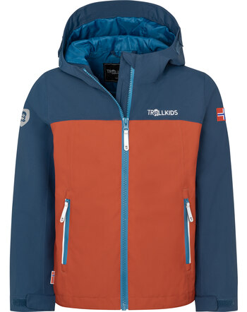 Trollkids Outdoor-/Regenjacke 'Telemark' mit 6000 mm Wassersäule - Red Clay/Mystic Blue