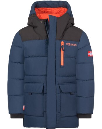 Trollkids Parka KIDS TORSVAG - Mystic Blue/Black/Orange