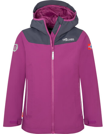 Trollkids Regenjacke 'Girls Bergen'  - Fresh Berry/Graphite
