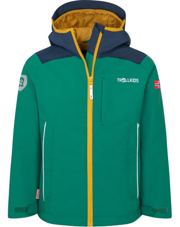 Trollkids Regenjacke 'Kids Bergen' - Jungle Green/Navy