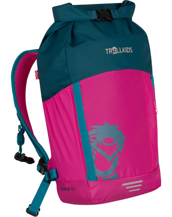 Trollkids Rucksack 'Kids Senja Pack' 15 L & 40 x 24 x 11 cm - Bright Pink/Harbor Blue/Madeira Blue