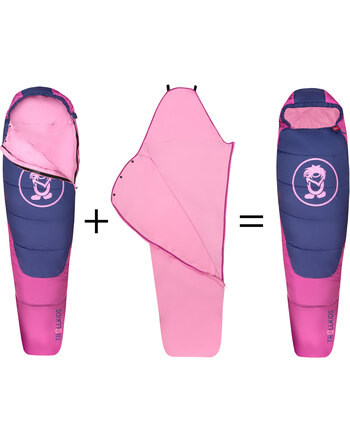 Trollkids Schlafsack 'Kids Femund 3-in-1 Sleeping Bag' - Mallow Pink/Violet Blue/Wild Rose