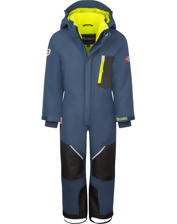 Trollkids Schneeanzug 'Kids Isfjord XT' mit abnehmbarer Kapuze - Mystic Blue/Black/Glow Green