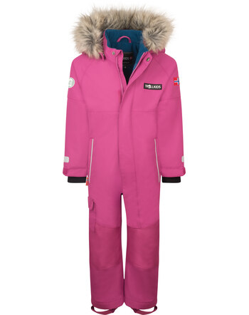 Trollkids Schneeanzug 'Kids Kirkenes Snowsuit' mit Kapuze - Bright Berry/Madeira Blue