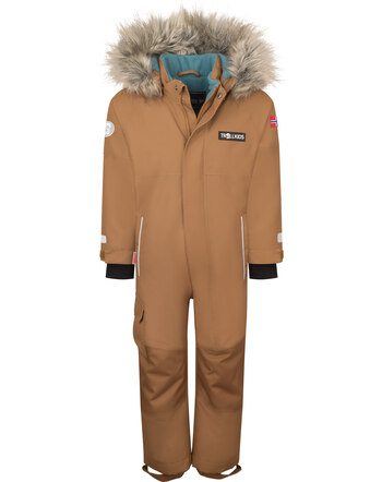 Trollkids Schneeanzug 'Kids Kirkenes Snowsuit' mit Kapuze - Bronze/Stormy Blue