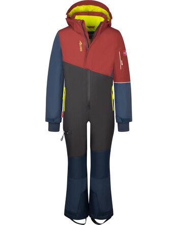 Trollkids Schneeanzug mit Kapuze KIDS HALLINGDAL - Carmin Red/Black/Mystic Blue