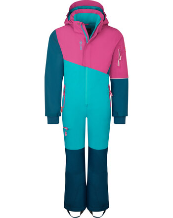 Trollkids Schneeanzug mit Kapuze KIDS HALLINGDAL - Dark Turquoise/Bright Berry/Madeira Blue