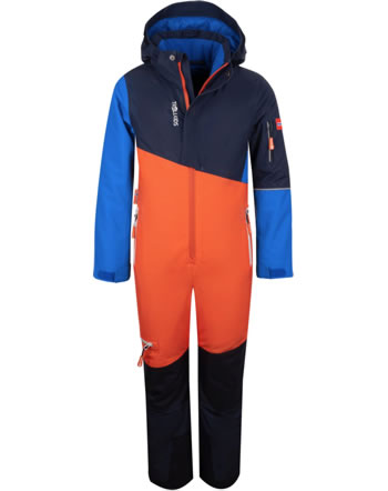 Troolkids Combinaison de ski KIDS HALLINGDAL flame orange/blue/navy