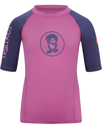 Trollkids Swim shirt KVALVIKA T UPF 50+ mallow pink/violet blue
