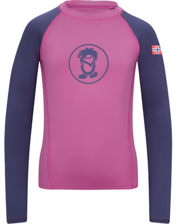 Trollkids Schwimm-Shirt Langarm KVALVIKA UPF 50+ mallow pink/violet blue