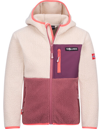 Trollkids Sherpa-Fleece-Jacke 'Aurlandfjord' - Frozen Berry/Sandstone