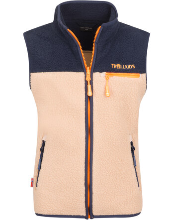 Trollkids Sherpa-Weste 'Kids Hemsedal Vest' - Navy/Cashew
