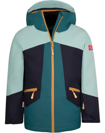 Trollkids Ski jacket GIRLS RAULAND aqua/teal/navy/honey