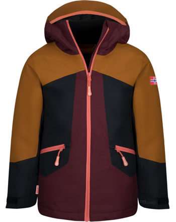 Trollkids Ski jacket GIRLS RAULAND caramel/redwood/black/salmon