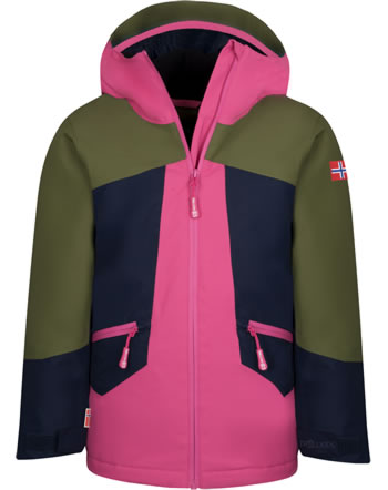 Trollkids Ski jacket GIRLS RAULAND dusky olive/light magenta/navy