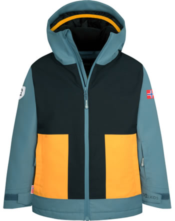 Trollkids Ski jacket KIDS RAULAND black/steel blue/mango
