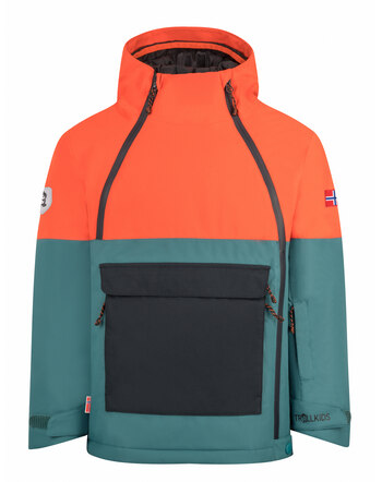 Trollkids Ski-/Winterjacke KIDS EIKEDALEN JACKET - Stormy Blue/Flame Orange/Black
